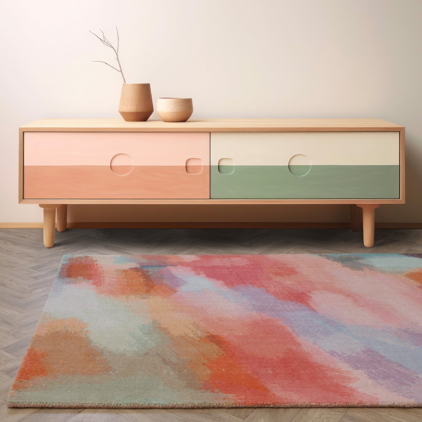Tapis de salon moderne pure laine FUZ
