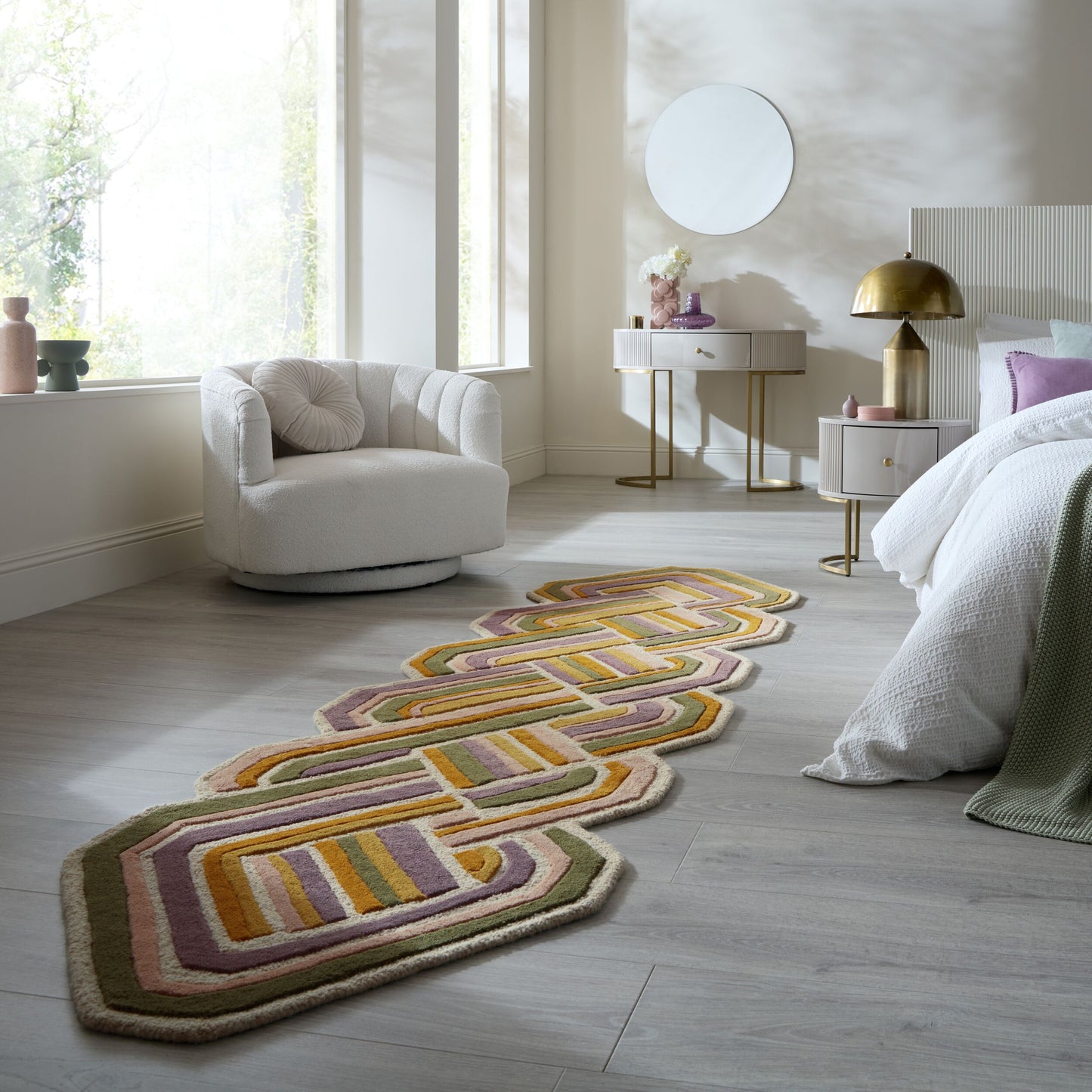 Tapis de salon, chambre et couloir pure laine SHELLY
