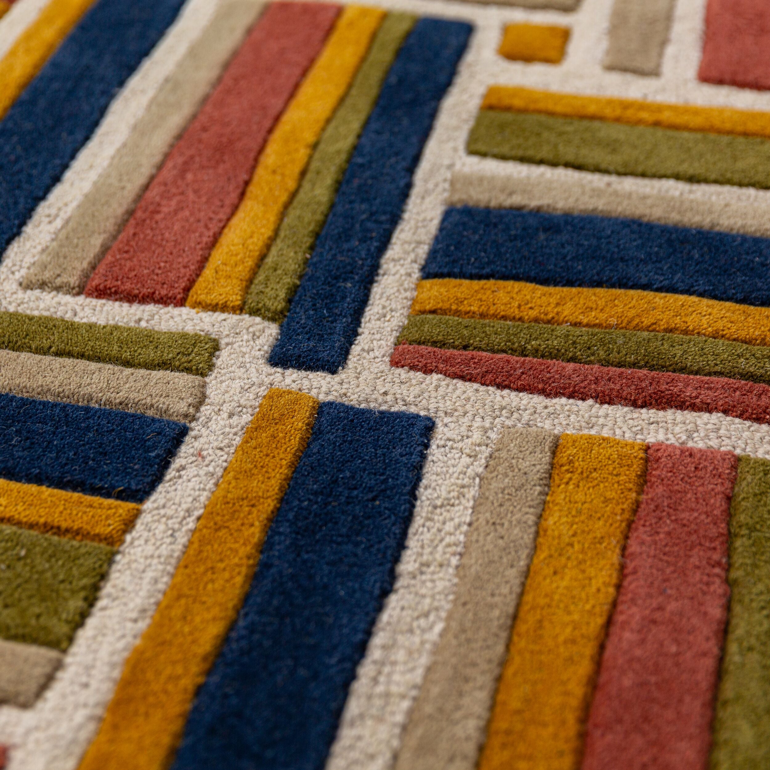 Tapis de salon, chambre et couloir pure laine SHELLY