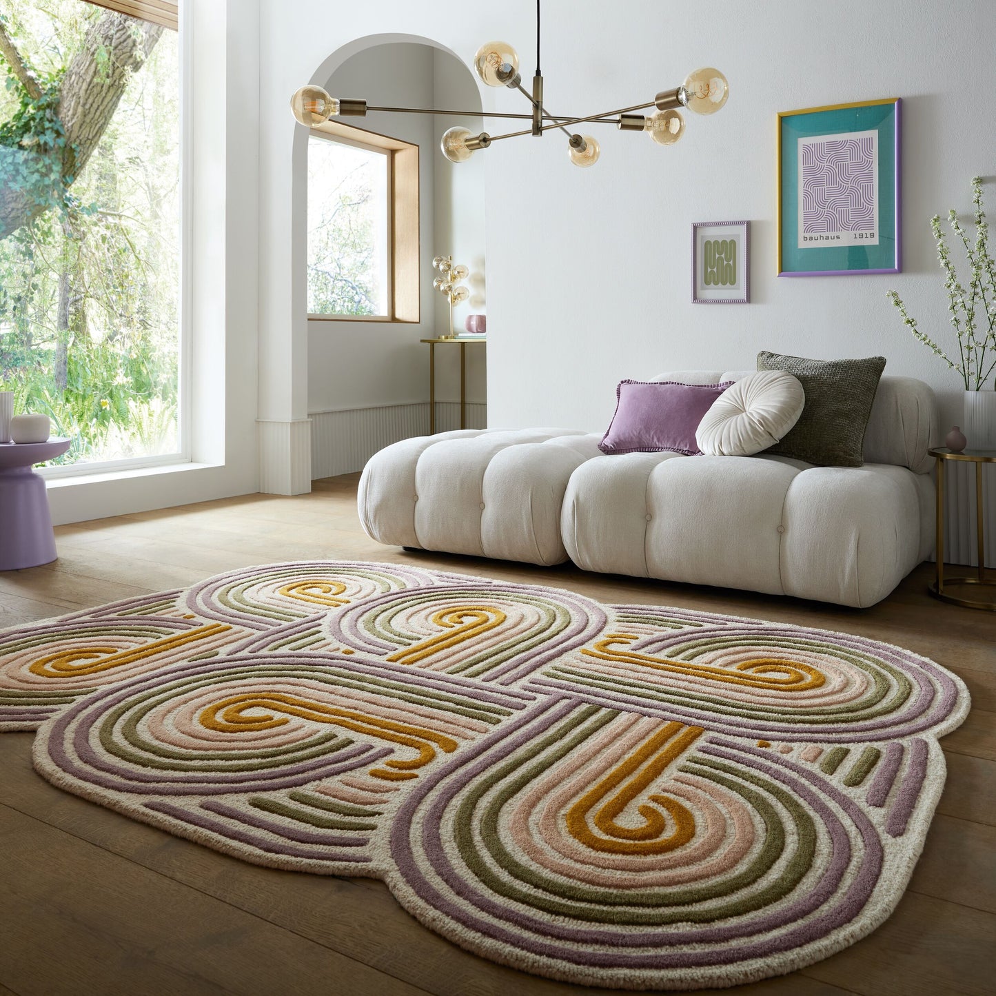 Tapis de salon, chambre et couloir pure laine COILY