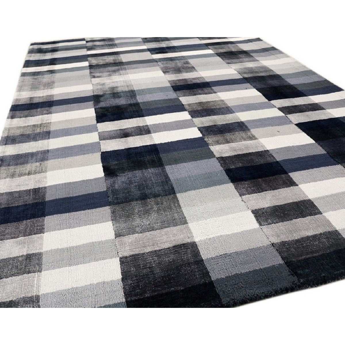 Alfombra de viscosa anudada a mano con motivos CODE