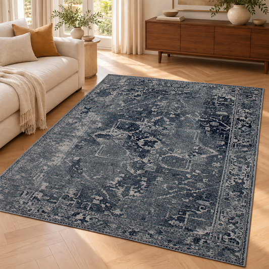 Tapis de salon moderne tissé plat CROWN