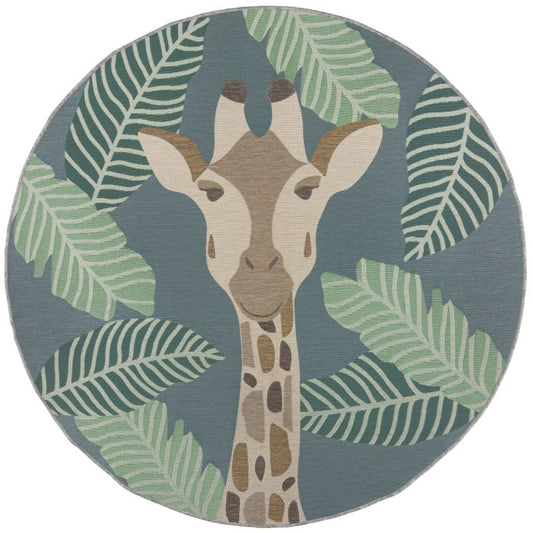 Tapis rond d'extérieur design GIRAFE