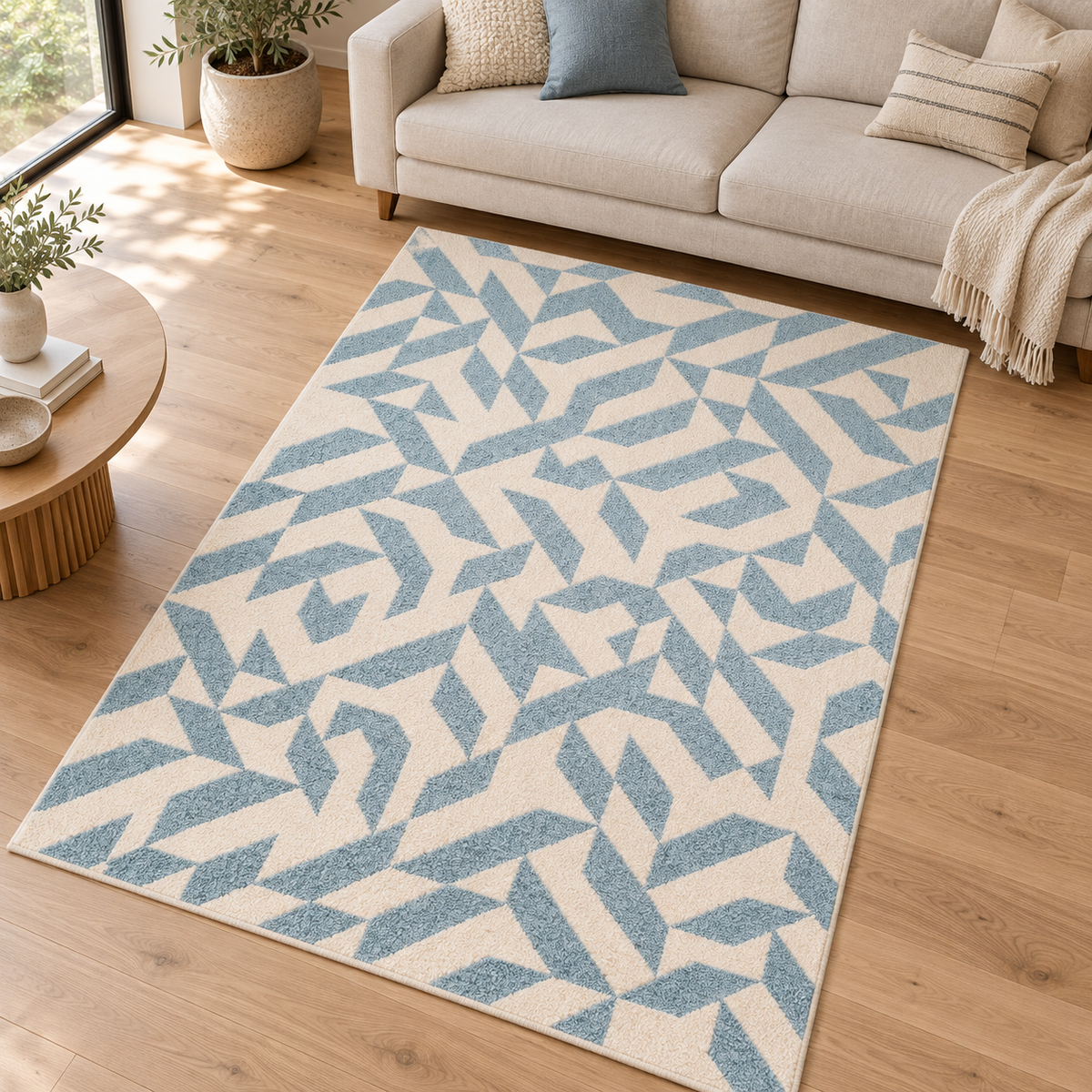Tapis tissé plat moderne SHAPY en ambiance