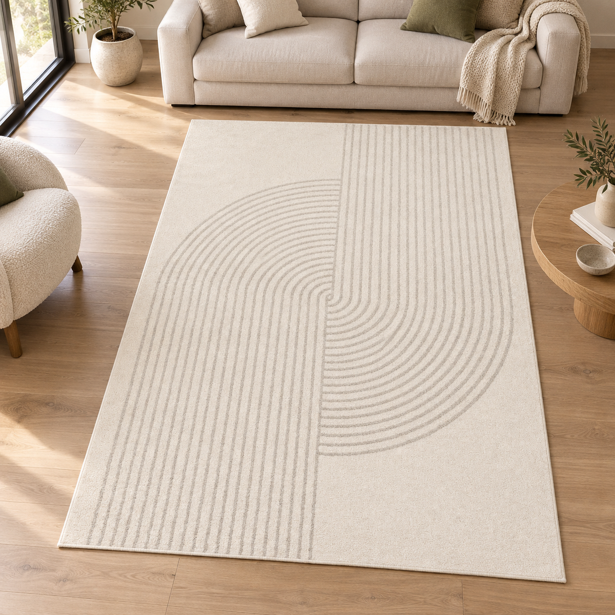 Tapis tissé plat moderne ARCHY en ambiance