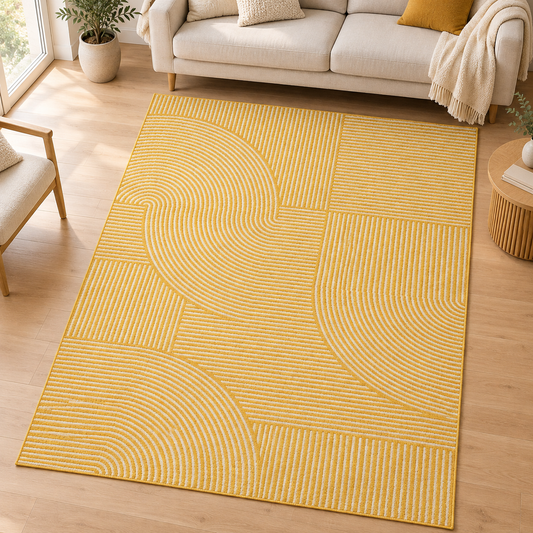 Tapis tissé plat moderne NEO GEO en ambiance