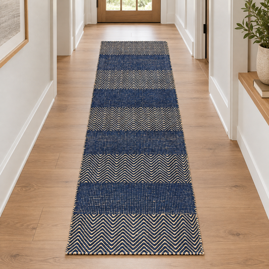 Tapis de couloir moderne jute et coton ARROW en ambiance