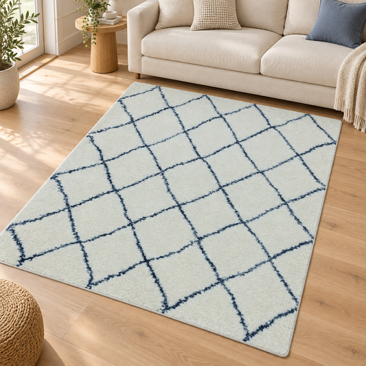 Tapis moderne style berbère BLUE DIAMOND en ambiance