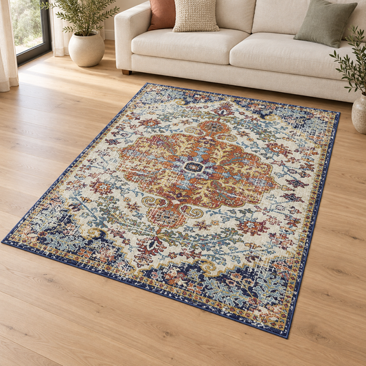 Tapis de salon design AVON Médaillon NV12 dans un salon élégant
