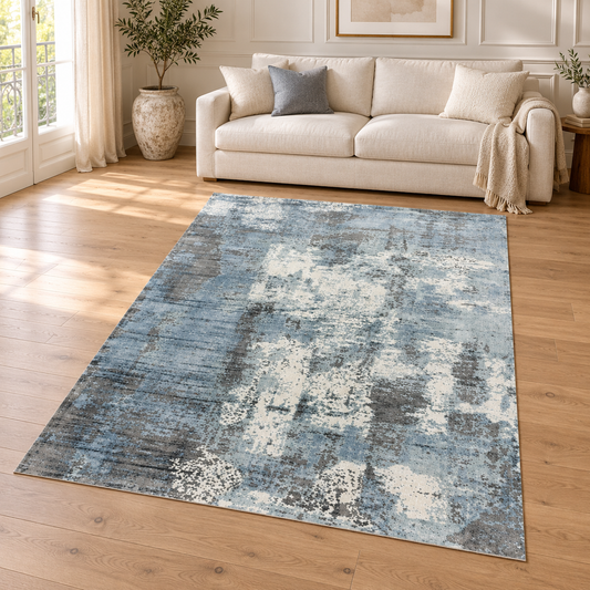 Tapis de salon moderne fait main BYGAT en situation