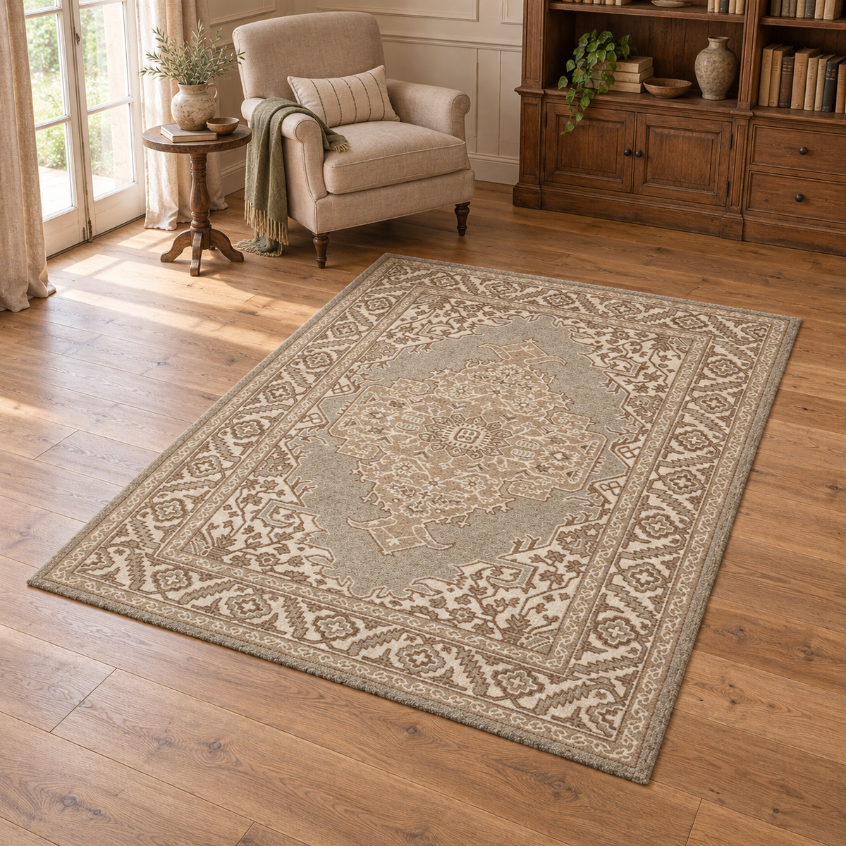 Tapis BONDI-NATURAL entièrement visible en situation — ambiance Novatrend