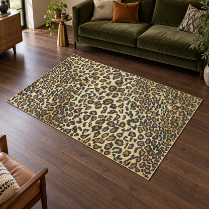 Tapis CYPHER-LEOPARD entièrement visible en situation — ambiance Novatrend