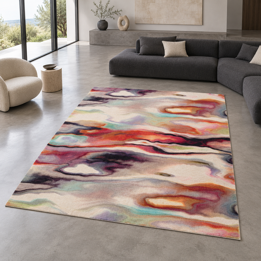 Tapis FACTO entièrement visible en situation — ambiance Novatrend