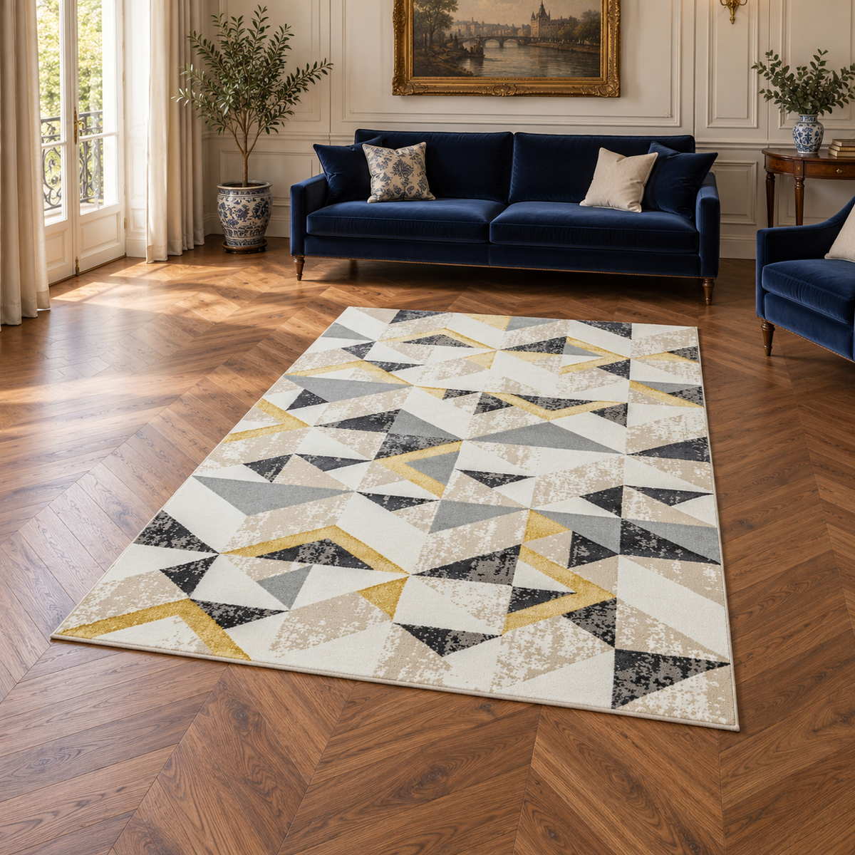 Tapis FLAG entièrement visible en situation — ambiance Novatrend