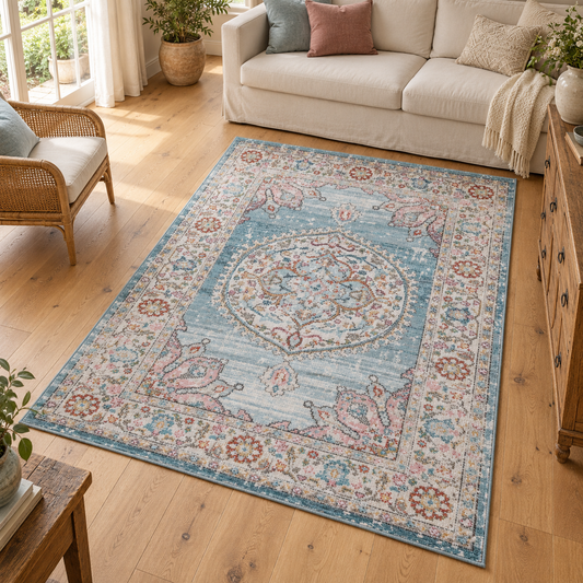 Tapis GAMIO entièrement visible en situation — ambiance Novatrend