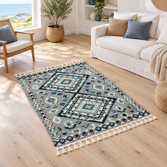 Tapis INES entièrement visible en situation — ambiance Novatrend