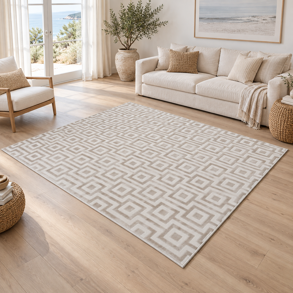 Tapis INTUITION entièrement visible en situation — ambiance Novatrend