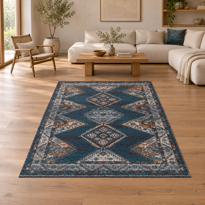 Tapis NAKI entièrement visible en situation — ambiance Novatrend