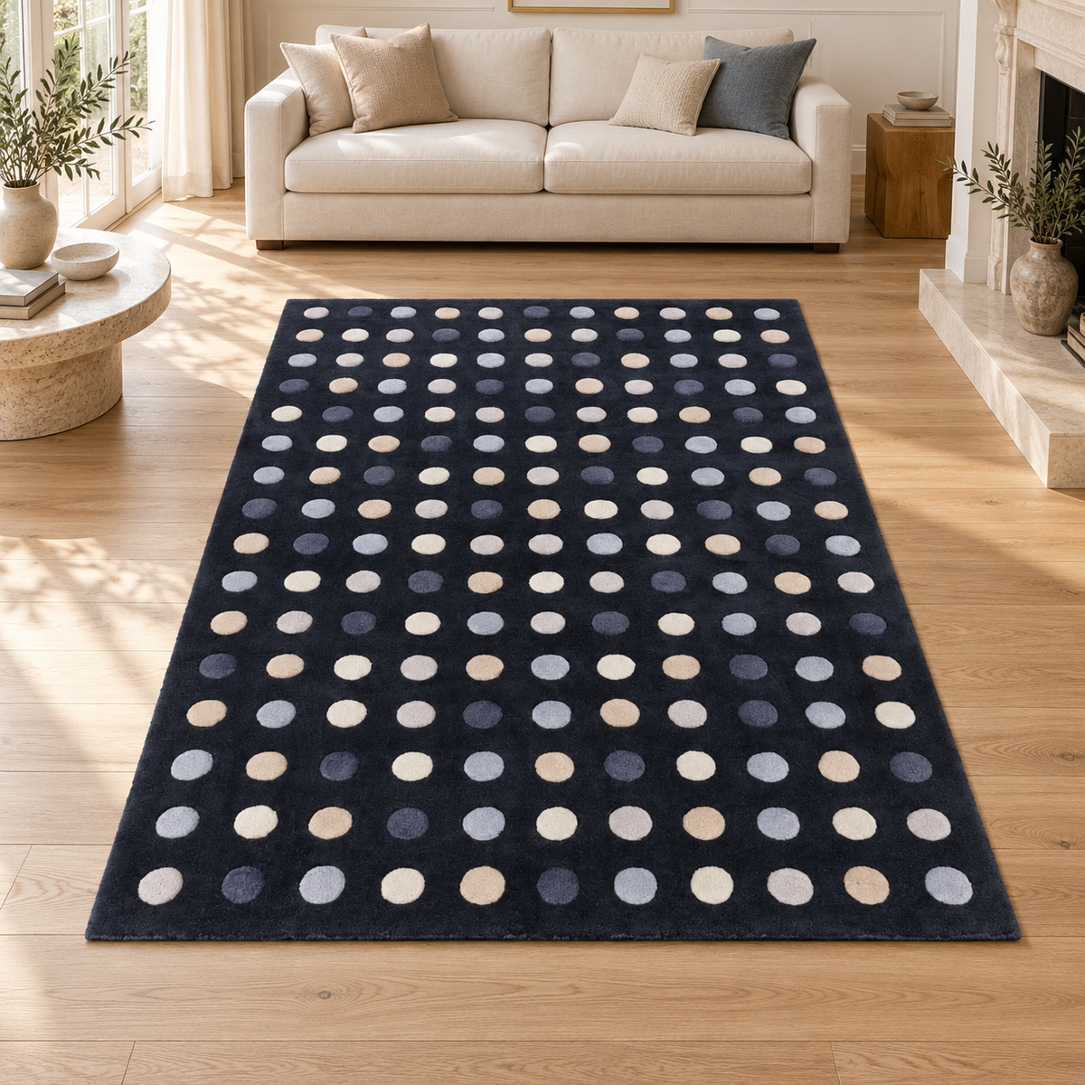 Tapis NEKO entièrement visible en situation — ambiance Novatrend
