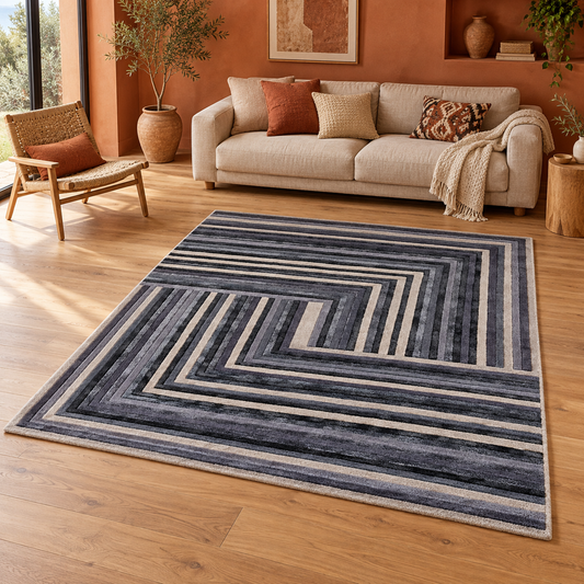 Tapis NETO entièrement visible en situation — ambiance Novatrend