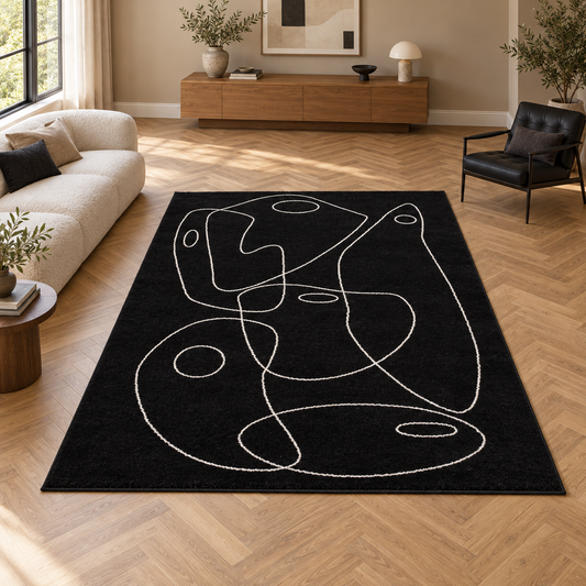 Tapis PENNY entièrement visible en situation — ambiance Novatrend