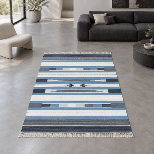 Tapis RIDA entièrement visible en situation — ambiance Novatrend