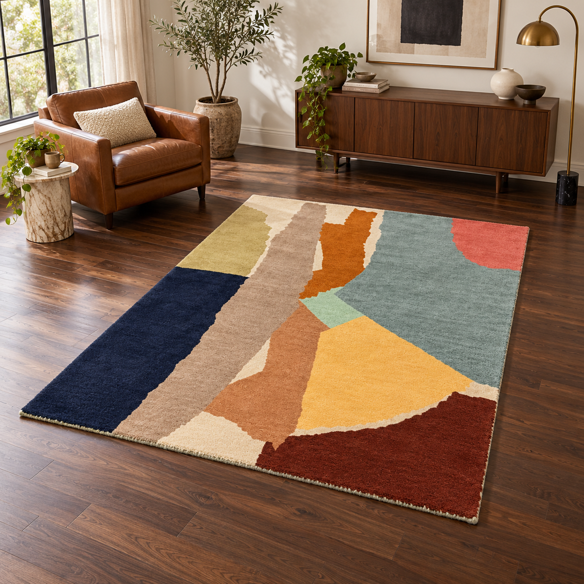 Tapis TOMY entièrement visible en situation — ambiance Novatrend
