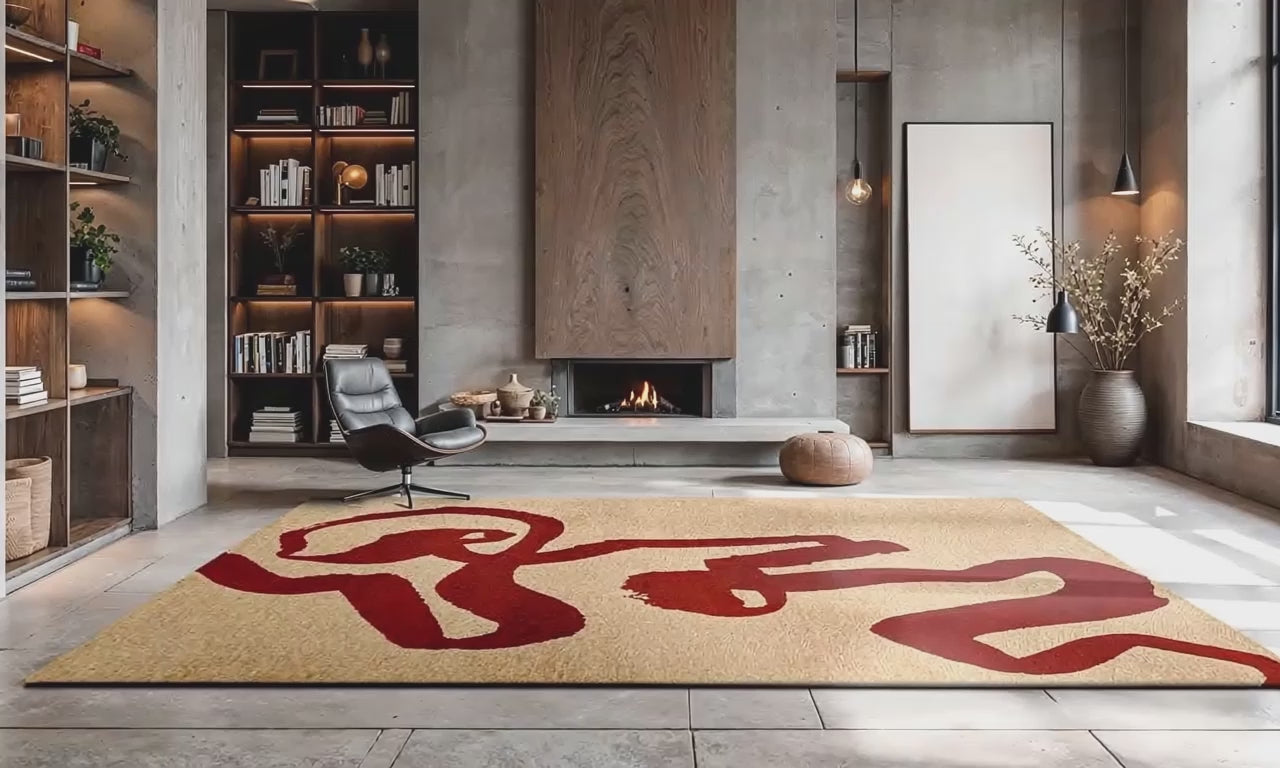 Video laden: Tapis moderne tissé plat STRAP