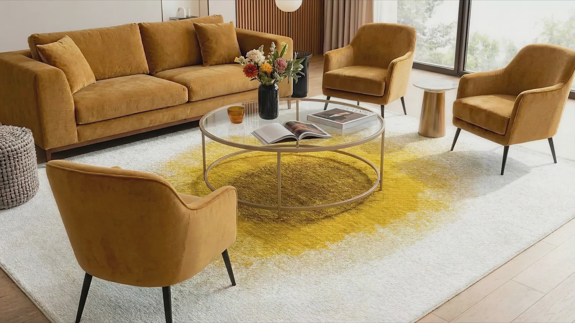 Video laden: Tapis moderne tissé plat GLOBE