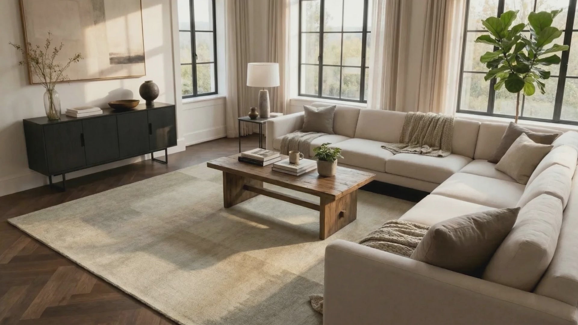 Charger la vidéo : Tapis moderne tissé plat NAGOYA