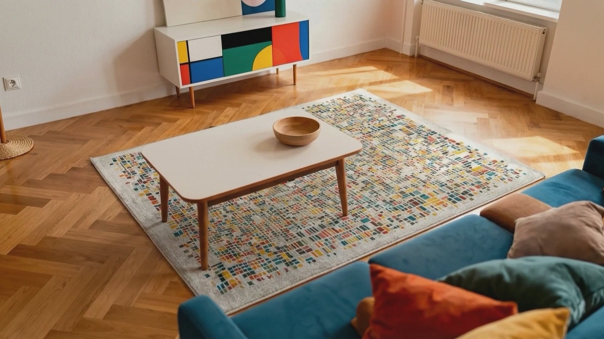 Charger la vidéo : Tapis moderne tissé plat BOXY