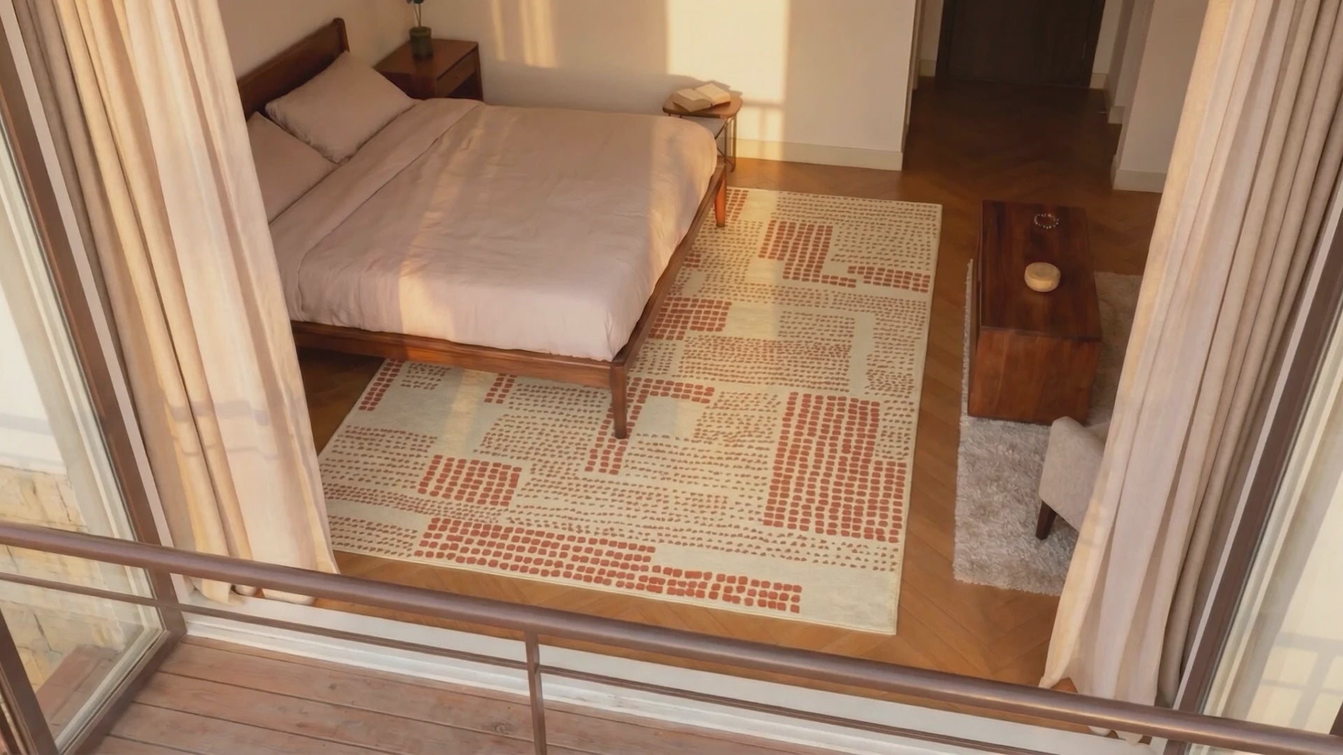 Charger la vidéo : Tapis moderne tissé plat TERRACE