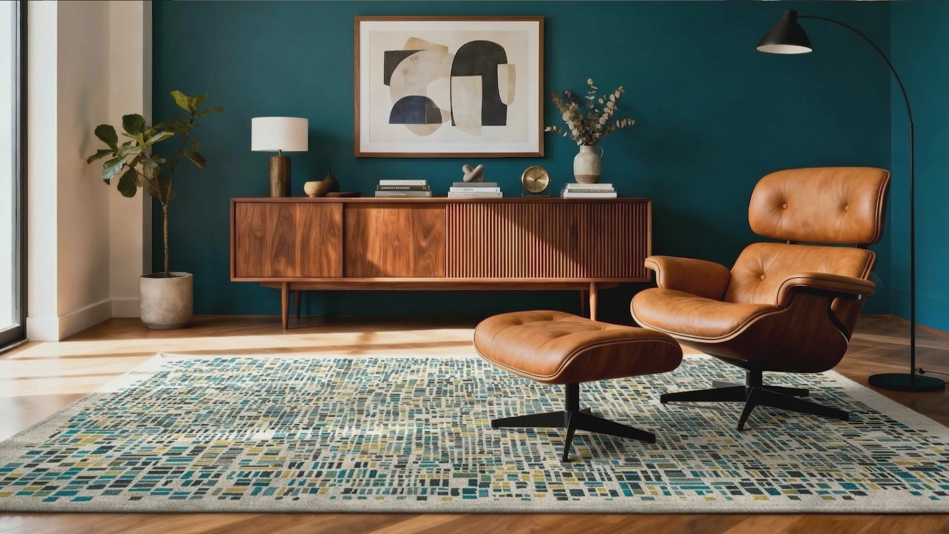 Charger la vidéo : Tapis moderne tissé plat BOXY