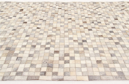 Tapis de salon moderne cuir véritable PATCHY - Novatrend 