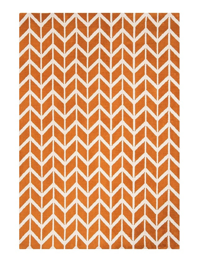 Tapis Salon Moderne Design GEOX Chevron Orange - Novatrend 