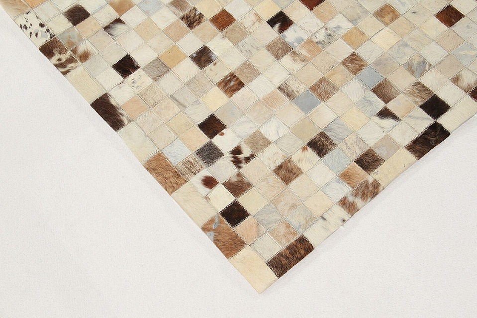 Tapis de salon moderne cuir véritable PATCHY - Novatrend 