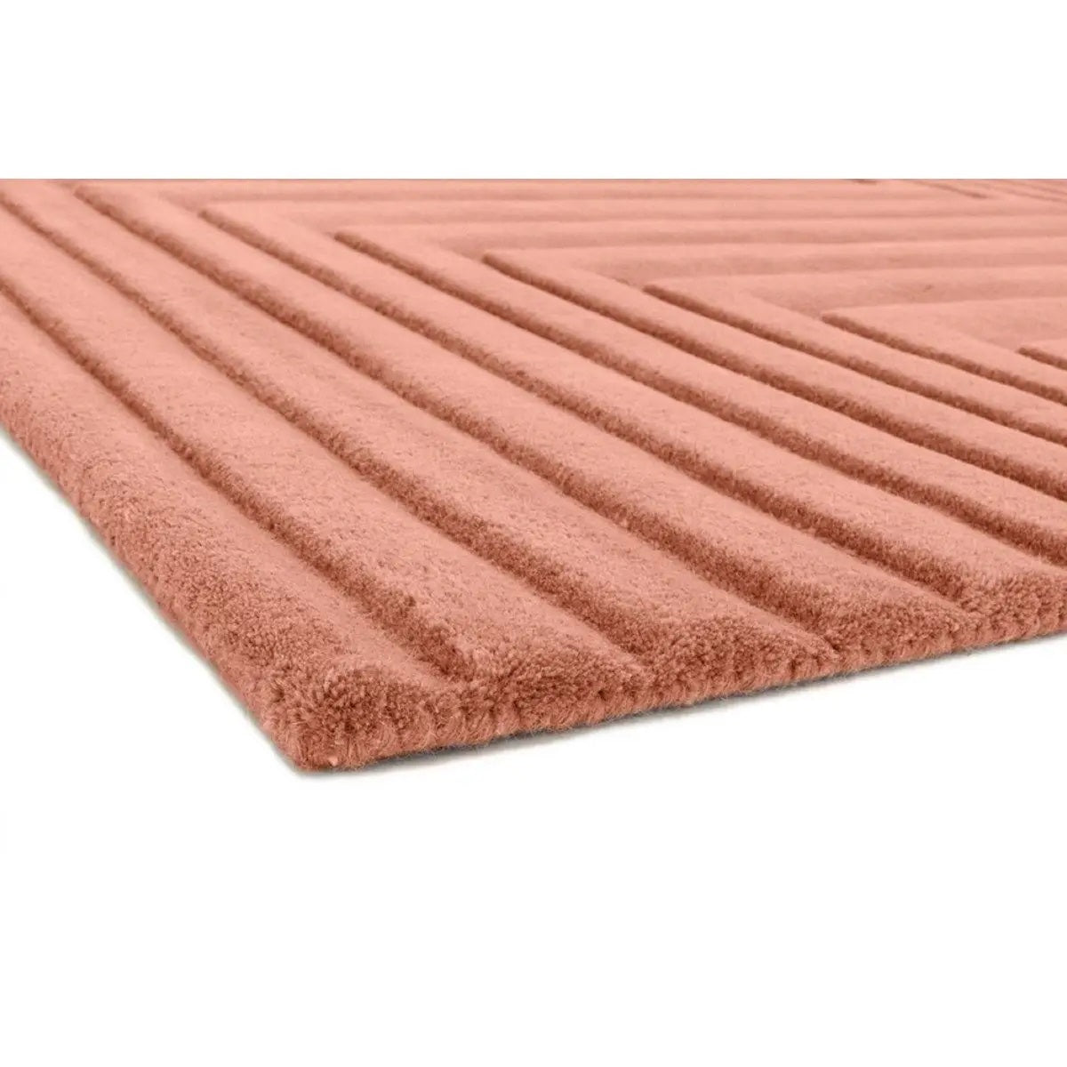 Tapis pure laine uni tufté main relief SQUARE - Novatrend 