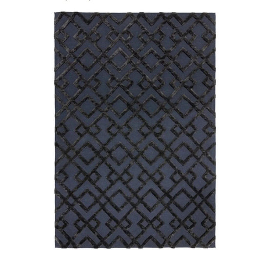 Tapis de salon tufté main laine et viscose KENNET
