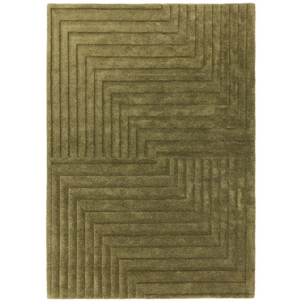 Tapis pure laine uni tufté main relief SQUARE - Novatrend 