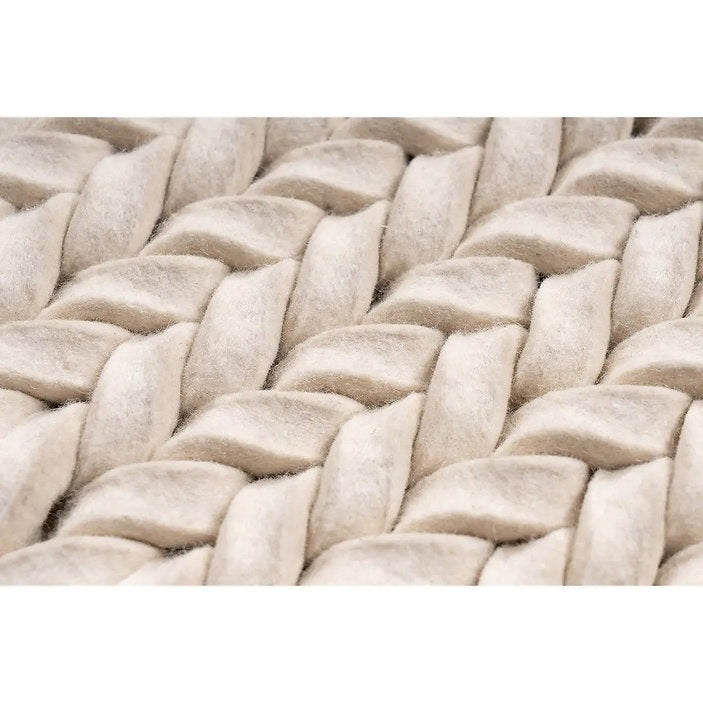 Tapis de salon tressé main en laine BORY - Novatrend 