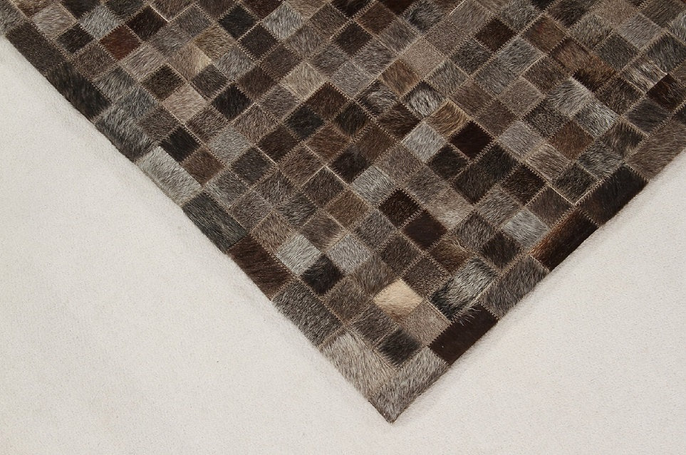 Tapis de salon moderne cuir véritable PATCHY - Novatrend 