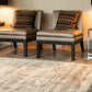 Tapis fait main uni à bordures LAME - Novatrend 