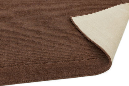 Tapis de couloir uni pure laine CANDY Marron - Novatrend 