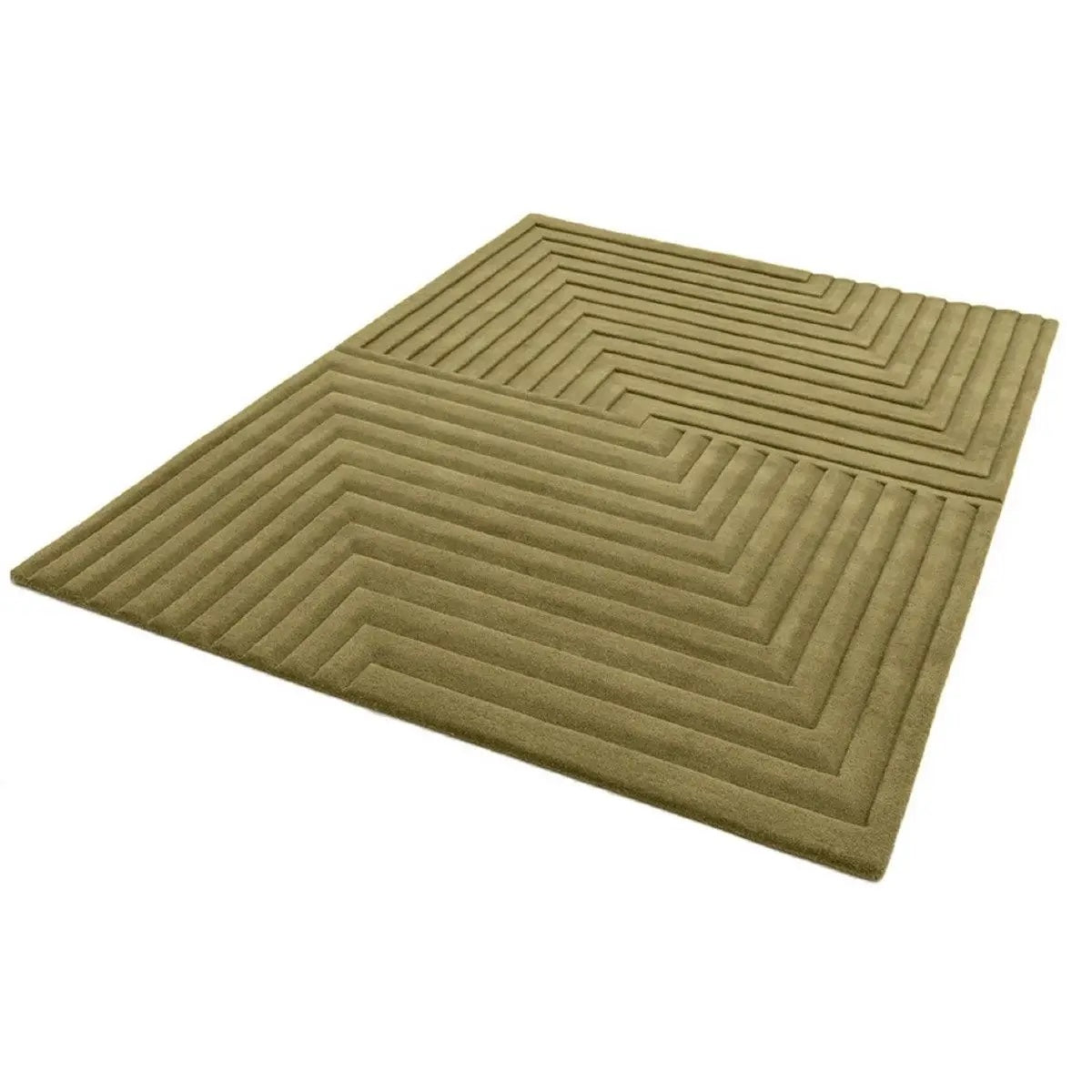 Tapis pure laine uni tufté main relief SQUARE - Novatrend 