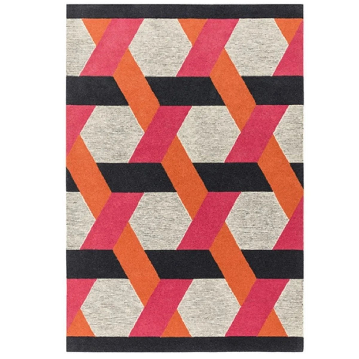 Tapis de salon en laine tissé plat CAMPTON