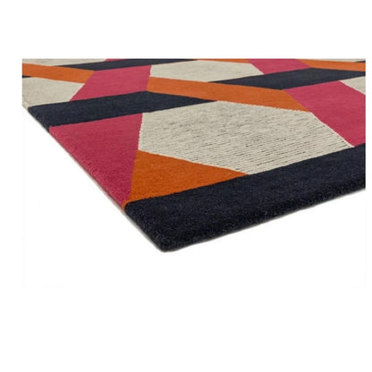 Tapis de salon en laine tissé plat CAMPTON