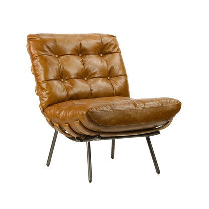 Fauteuil Jansen en cuir véritable - Novatrend 