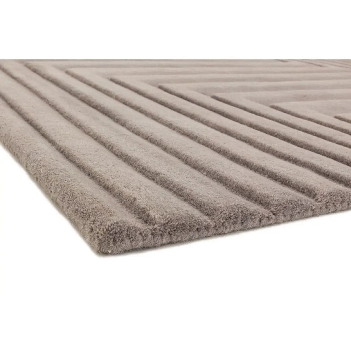 Tapis pure laine uni tufté main relief SQUARE - Novatrend 