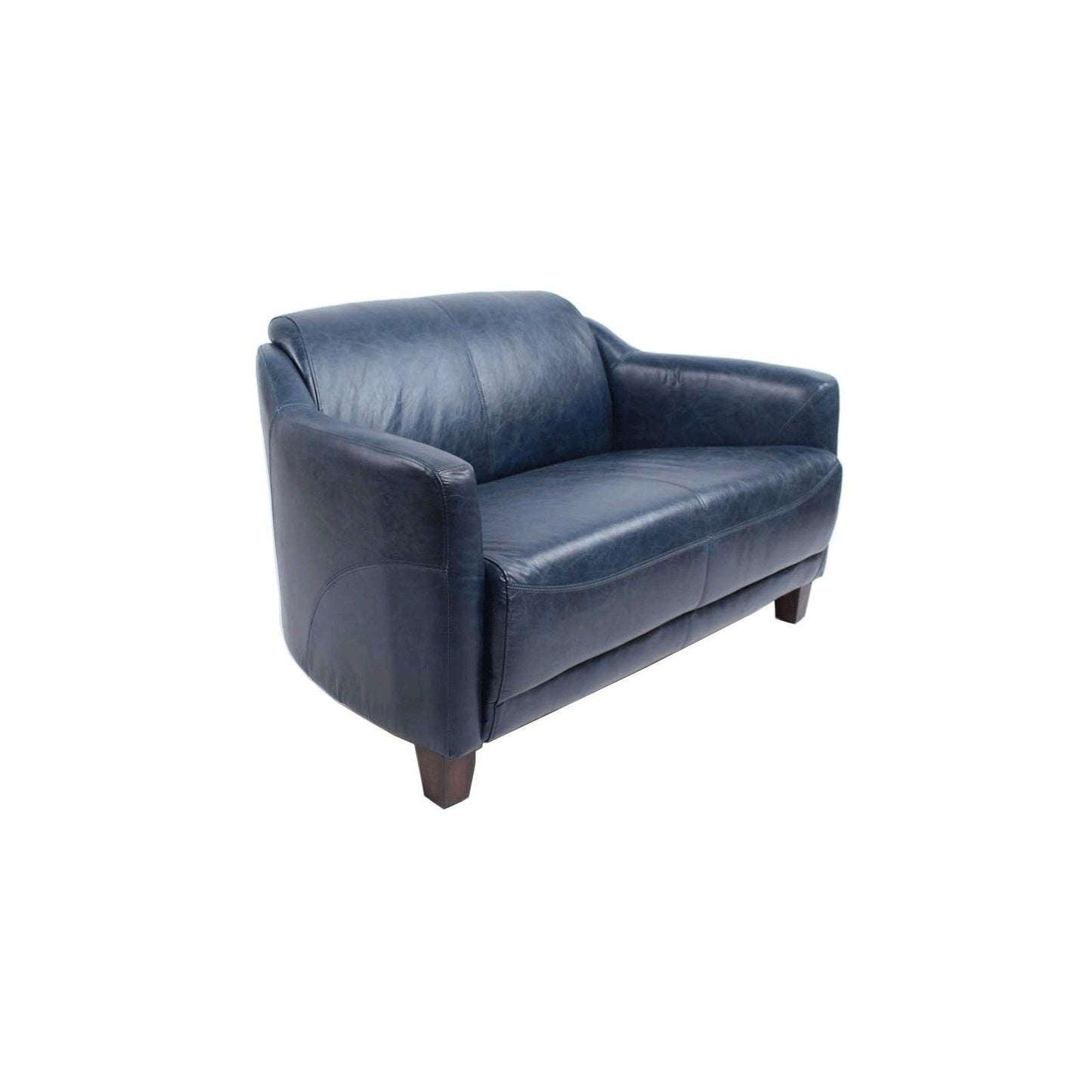 Canapé Gentleman Bleu cuir véritable - Novatrend 