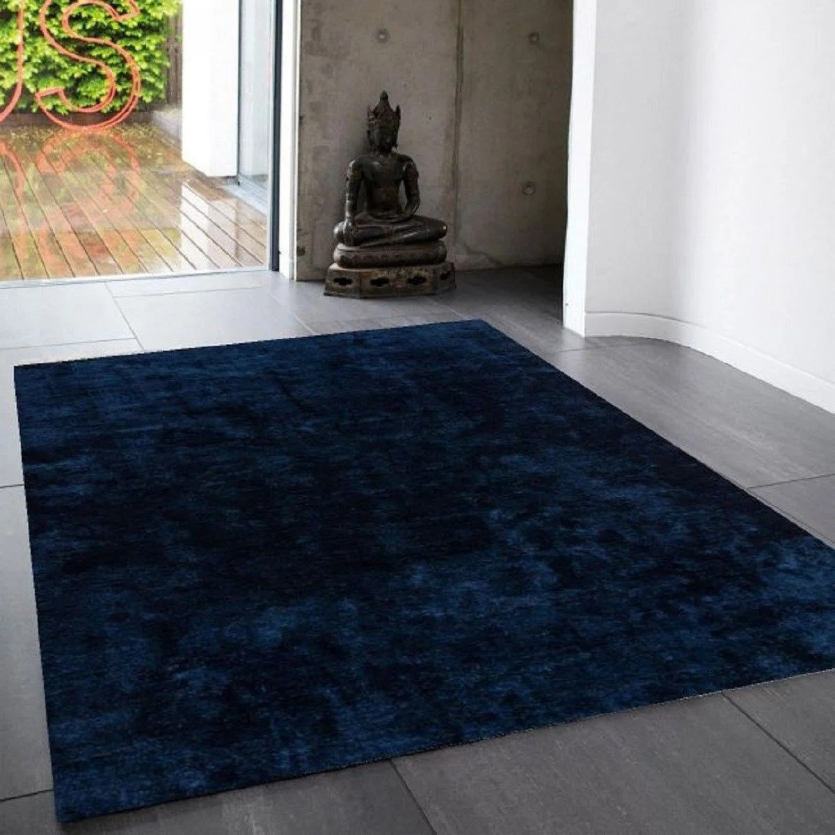 Alfombra de salón moderna negra HELIS